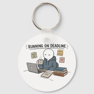 Lustiger Arbeits-Meme 'Running On Deadline' Schlüsselanhänger