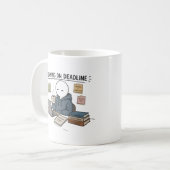 Lustiger Arbeitsmeme 'Running On Deadline' Kaffeetasse (Vorderseite Links)
