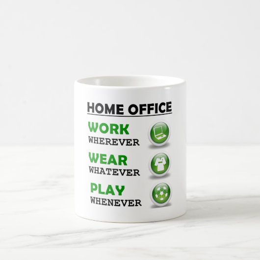 Lustiger Arbeitsplatz zu Hause Kaffeetasse (Mittel)