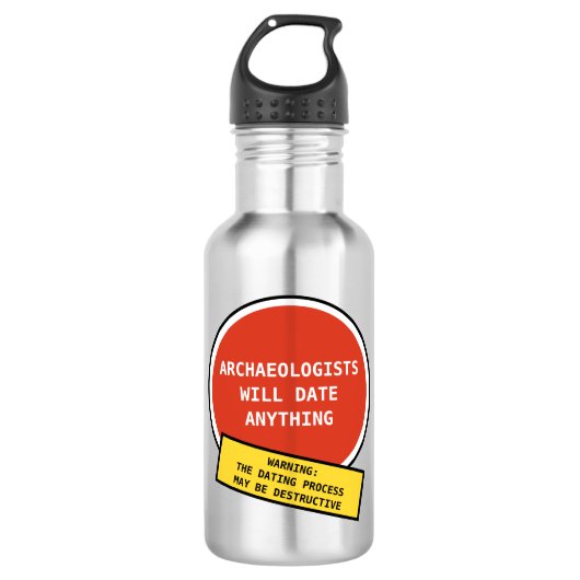 Lustiger Archäologe verabredete Wortspiel Edelstahlflasche (Vorderseite)