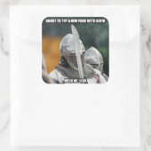 Lustiger ARFID-Ritter-Meme Quadratischer Aufkleber (Tasche)