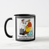Lustiger Arzt-Becher oder Optiker-Becher - Karikat Tasse (Links)