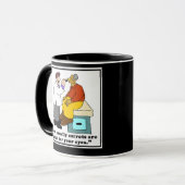 Lustiger Arzt-Becher oder Optiker-Becher - Karikat Tasse (Vorderseite Links)
