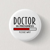 Lustiger Arzt in Ausbildung Medizinstudent Button (Vorderseite)