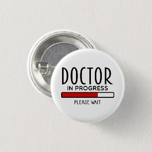 Lustiger Arzt in Ausbildung Medizinstudent Button