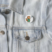 Lustiger Arztkatze Mit Spritze Knopf Button (Beispiel)