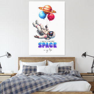 Lustiger Astronaut Planet Ballons - Ich brauche me Leinwanddruck