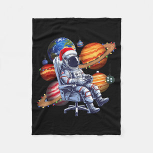 Lustiger Astronaut Weihnachten Weltraum Lichter Sa Fleecedecke