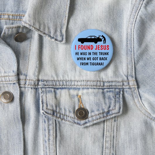 Lustiger Atheist fand ich Jesus Button (Beispiel)