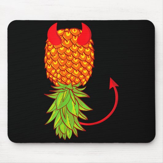 Lustiger auf dem Kopf stehender Ananas-Swinger-Fru Mousepad (Vorne)