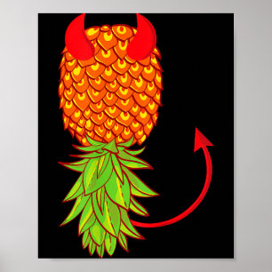 Lustiger auf dem Kopf stehender Ananas-Swinger-Fru Poster