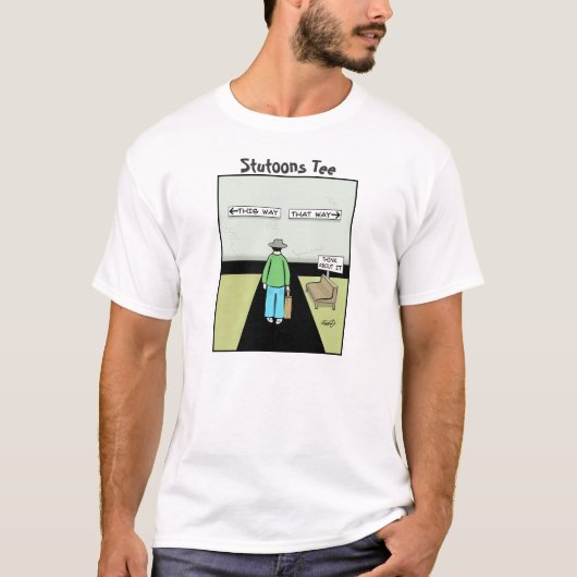 Lustiger Aufschub-Cartoon T-Shirt (Vorderseite)