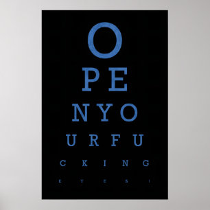 Lustiger Augen-Test-Kunstprint Politische Parole P Poster