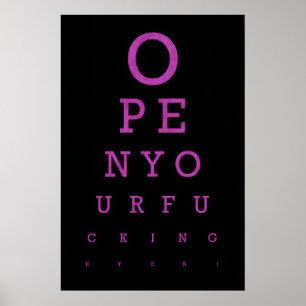 Lustiger Augen-Test-Kunstprint Politische Parole P Poster