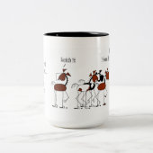 Lustiger Ausdruck-PferdeCartoon Zweifarbige Tasse (Mittel)