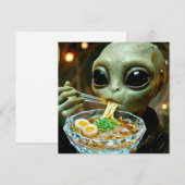 Lustiger Außerirdischer, der Ramen-Nudeln isst (Vorne/Hinten)