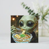 Lustiger Außerirdischer, der Ramen-Nudeln isst (Stehend Vorderseite)