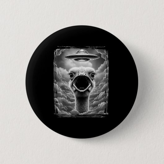 Lustiger Außerirdischer Truthahn Ufo Selfie Ernted Button (Vorderseite)