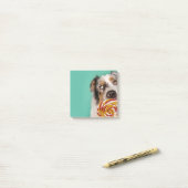 Lustiger Australian Shepherd Hund mit Lolli Post-it Klebezettel (Auf Schreibtisch)