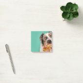 Lustiger Australian Shepherd Hund mit Lolli Post-it Klebezettel (Büro)