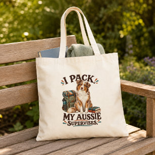 Lustiger Australian Shepherd Ich packe. Mein Aussi Tragetasche