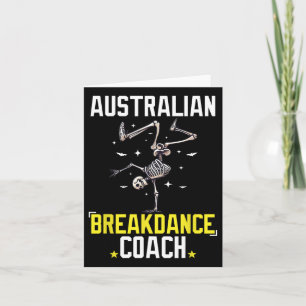 Lustiger australischer Breakdance-Trainer-Skelett Karte