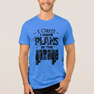 Lustiger Auto-Fahrrad-Mechaniker-Garagenplan Vinta Tri-Blend Shirt