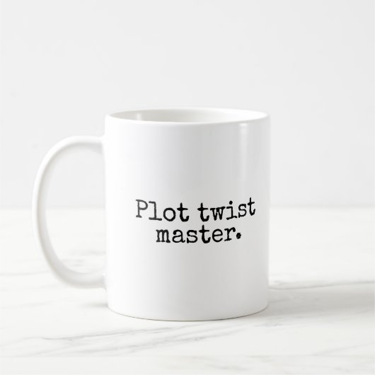 Lustiger Autor Romancier Plot Twist Kaffeetasse (Links)