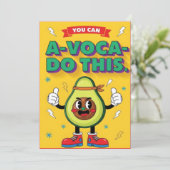 lustiger Avocado-positiver-kawaii-Fruchtschwarm Dankeskarte (Stehend Vorderseite)