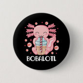 Lustiger Axolotl Bubble Tea Button (Vorderseite)