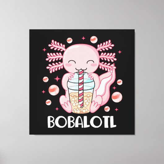 Lustiger Axolotl Bubble Tea Leinwanddruck (Vorderseite)
