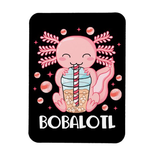 Lustiger Axolotl-Bubble-Tea Magnet (Vertikal)