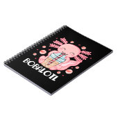 Lustiger Axolotl Bubble Tea Notizblock (Linke Seite)