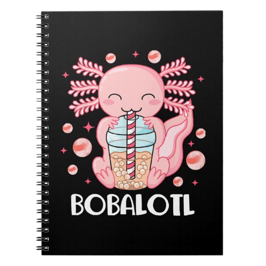 Lustiger Axolotl Bubble Tea Notizblock (Vorderseite)