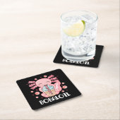 Lustiger Axolotl Bubble Tea Rechteckiger Pappuntersetzer (Vor Ort)