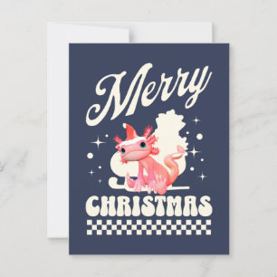Lustiger Axolotl Frohe Weihnachten Postkarte