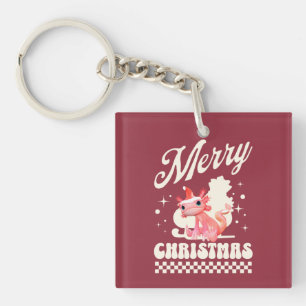 Lustiger Axolotl Frohe Weihnachten Schlüsselanhänger