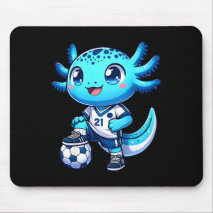 Lustiger Axolotl Fußballspieler Junge Mädchen Mousepad