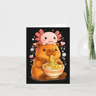 Lustiger Axolotl-Nudel-Anime kawaii und Capybara Karte