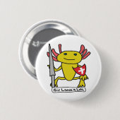 Lustiger Axolotl-Ritter Button (Vorne & Hinten)