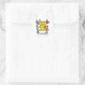 Lustiger Axolotl-Ritter Runder Aufkleber (Tasche)