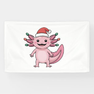 Lustiger Axolotl Weihnachtsmann Hut Xmas Outfit Banner