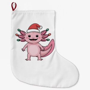 Lustiger Axolotl Weihnachtsmann Hut Xmas Outfit Großer Weihnachtsstrumpf