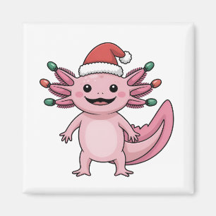 Lustiger Axolotl Weihnachtsmann Hut Xmas Outfit Magnet