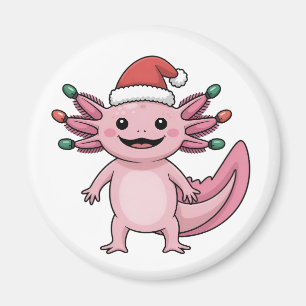 Lustiger Axolotl Weihnachtsmann Hut Xmas Outfit Magnet