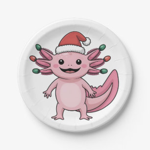 Lustiger Axolotl Weihnachtsmann Hut Xmas Outfit Pappteller