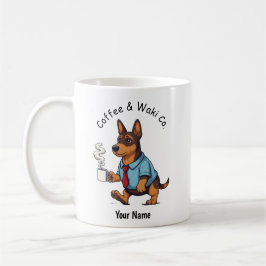 Lustiger Azawakh-Hund im Geschäftsanzug Kaffee  Kaffeetasse