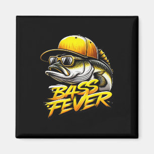 Lustiger B-Fieber-Fisch Gelber Truckerhut Angeln F Magnet