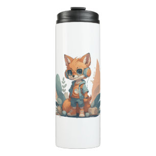 Lustiger Baby-Fuchs-Kopfhörer Thermosbecher