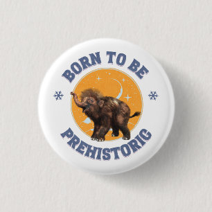 Lustiger Baby-Mammut-Vorzeit-Geburtstag Button